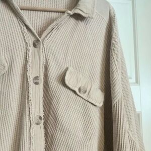 Free People FP One Scout Thermal Button-up Size Small in Sand Color